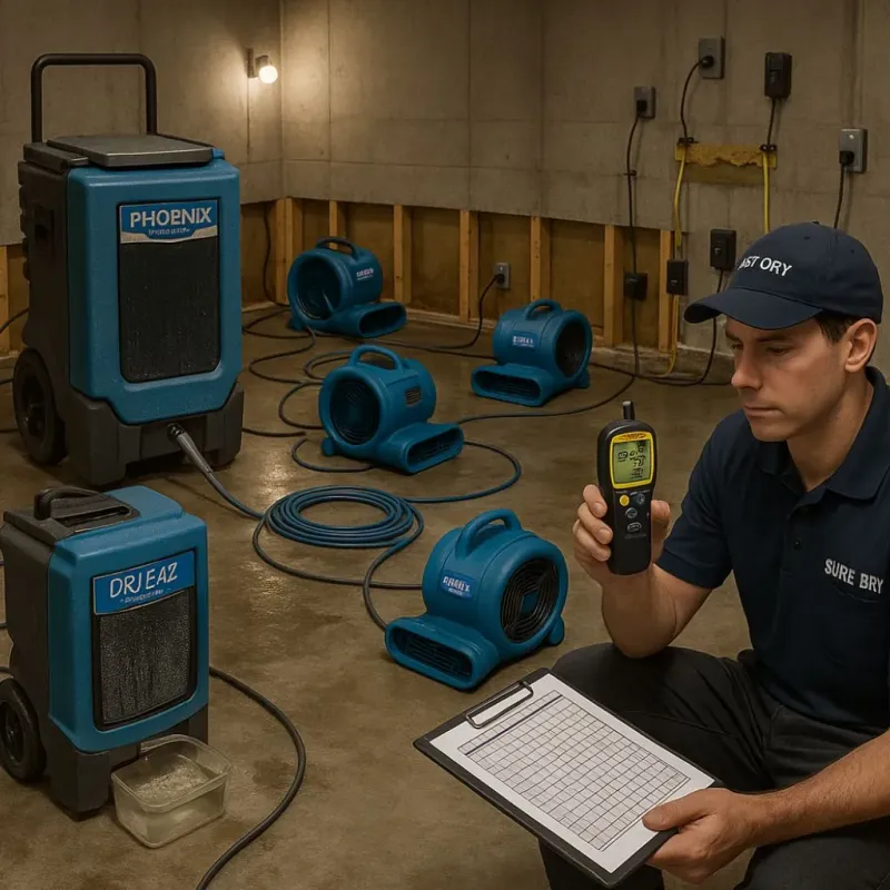 Structural Drying and Dehumidification process in Sweetwater, TX
